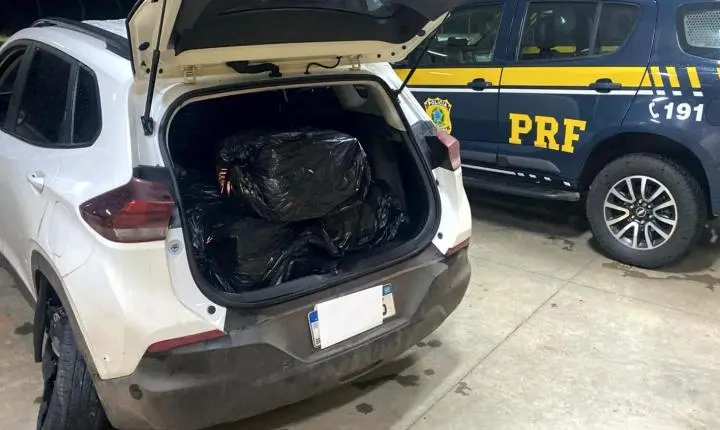 PRF apreende mais de 150 kg de maconha e prende homem após tentativa de atropelamento