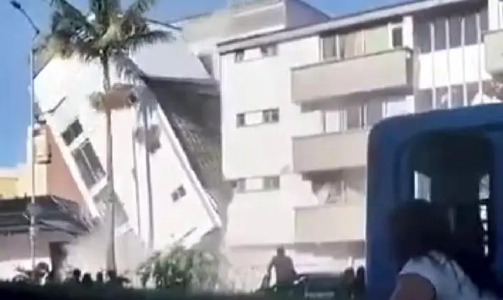 VÍDEO mostra prédio de quatro andares desabando durante terremoto de magnitude 7,4 na Colômbia